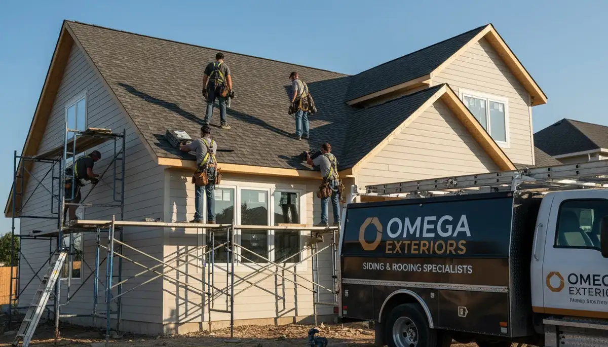 Roof installation with durable vinyl siding in Greenville, NC by Next Level Exteriors