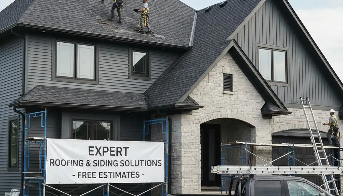 Roof repair specialists fixing shingles on Greenville NC home exterior | Next Level Exteriors