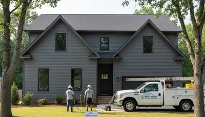 Vinyl siding installation on home exterior in Greenville NC by local siding professionals