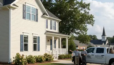 Vinyl siding installation on home exterior in Greenville, NC by local siding contractors