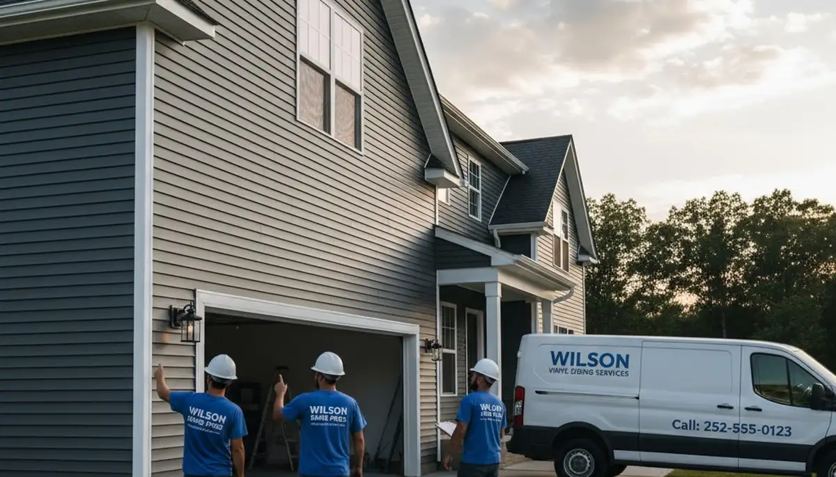 Vinyl siding installation on home exterior in Greenville NC by local siding contractors
