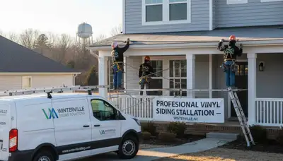Vinyl siding installation on Greenville NC home exterior by local siding contractors